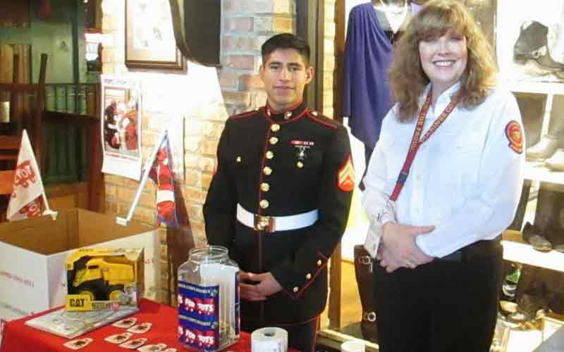 Marines with toys collected for Toys for Tots